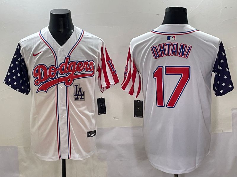 Men 2025 Los Angeles Dodgers #17 Ohtani White a generation of national flags Joint Name Nike MLB Jersey style 9->detroit tigers->MLB Jersey